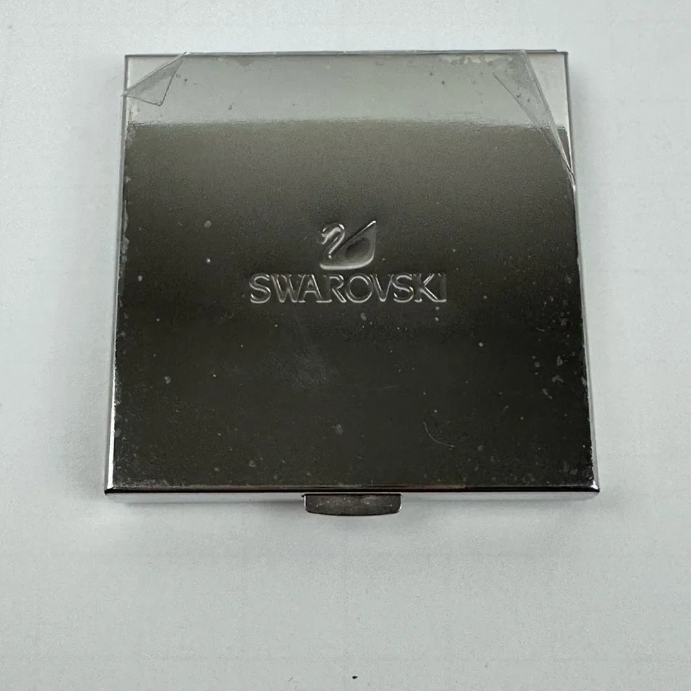 Swarovski‎ Crystals Compact Mirror Double Side Square Black Silver